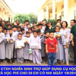 Đoàn CTXH Nghĩa Sinh: Giúp 30 em cô nhi tiền đóng học phí và mua học cụ đầu năm học 2018-2019