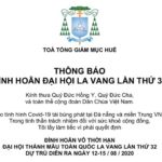 Thông báo đình hoãn Đại Hội Thánh Mẫu Toàn Quốc La Vang lần thứ 32
