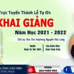 GPVO – Trực tuyến ngày 15-09-2021: Thánh lễ tạ ơn nhân dịp khai giảng năm học 2021-2022 – sinh viên Công giáo Vinh