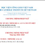 Học viện Công giáo Việt Nam: Thông báo chương trình Pháp ngữ hè 2022