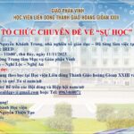 Học viện Liên dòng Thánh Giáo hoàng Gioan XXIII tổ chức chuyên đề về “sự học”