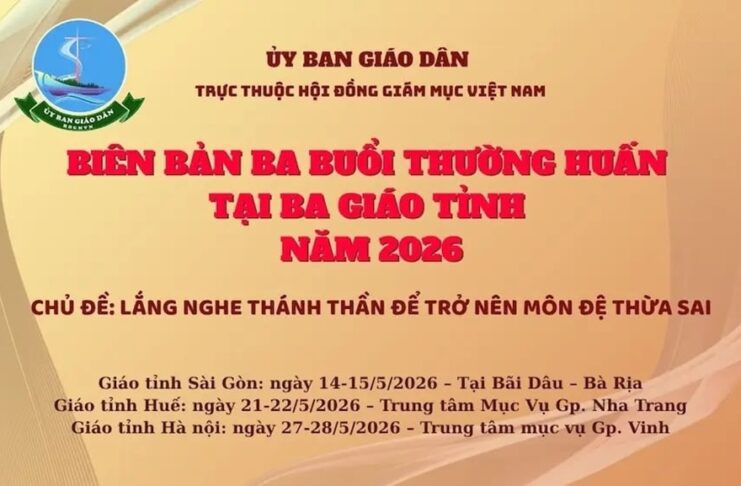 Ủy Ban Giáo Dân: Biên bản ban buổi thường huấn tại ba Giáo tỉnh năm 2026