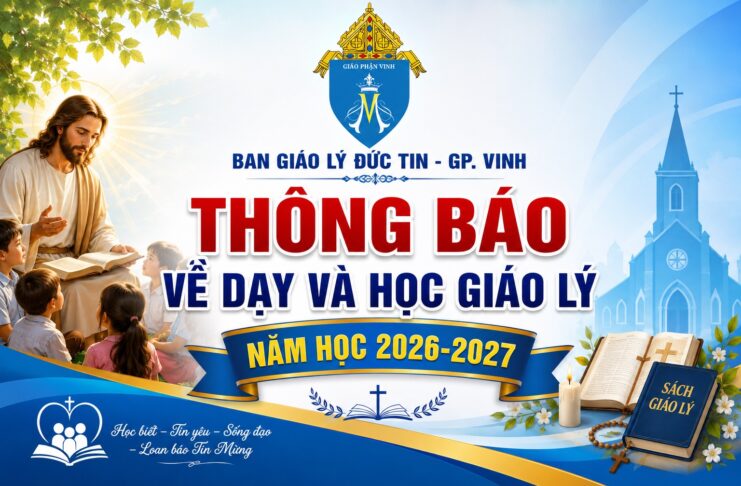 Ban Giáo lý Đức tin GP. Vinh: Thông báo dạy và học giáo lý năm học 2026-2027